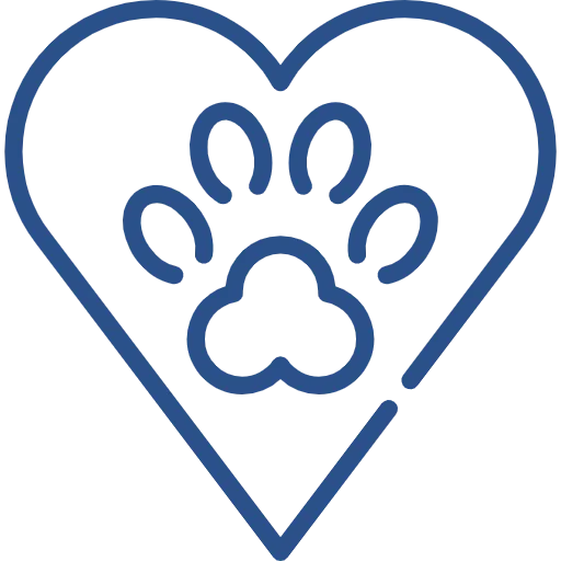 Dog training in Ft. Myers heart paw icon illustration