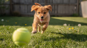 How to calm a hyper puppy during backyard play
