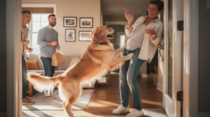 How to stop dog from jumping on guests during greetings