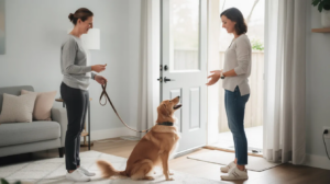 How to stop dog from jumping on guests with training