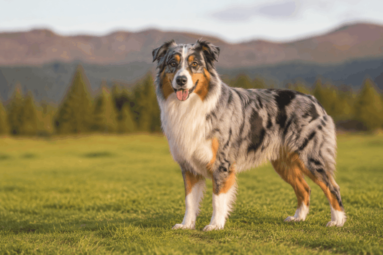 Dog board and train Estero FL, Aussie standing on the grass.
