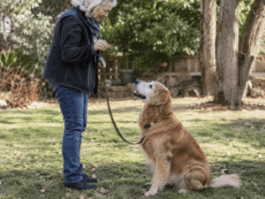 Training senior dogs with simple obedience exercises